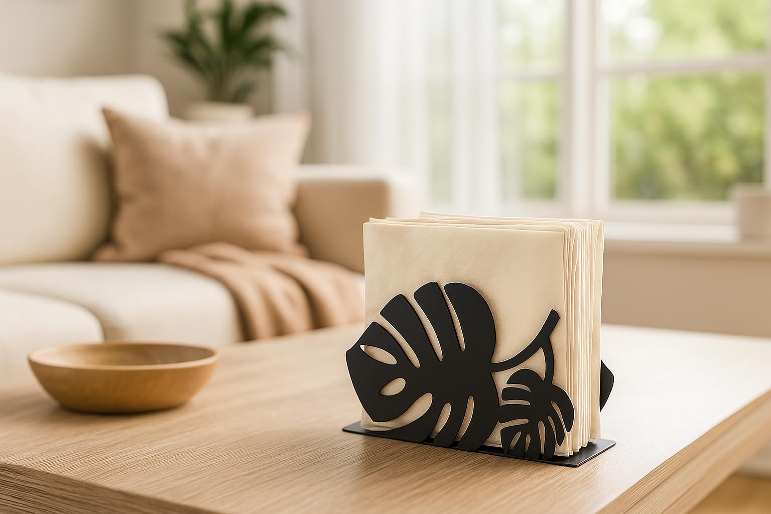 Amazon.co.jp: リーフナプキンホルダー ブラック : Home & Kitchen